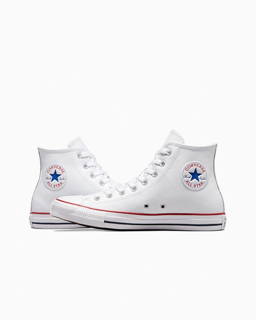 Women's Converse Chuck Taylor All Star Leather High Top Shoes White | AU E1059B